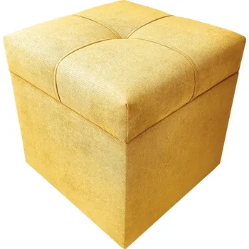 Taburet Taburet Kostka 40 × 40 s úložným prostorem - hořčicový Soro 40