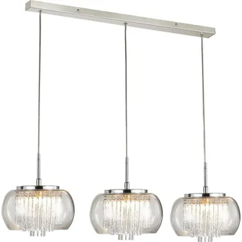 AZzardo Rego 3 line závěsné svítidlo AZ2453 metal glass G9 3x40W aluminium chrome