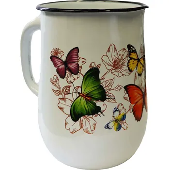 Smaltovaný džbán (kuvšin) 2,5L Motýl
