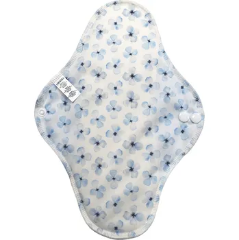 Menstruační vložka Breberky Noční vložka (PUL) - Pomněnky, sv. modrý velur (kojenecký plyš)