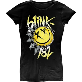 RockOff BLINK-182 Dámské bavlněné tričko : Big smile - černé Velikost: XL