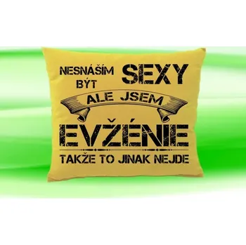 Dekorativní polštářek Polštář se jménem EVŽÉNIE Béžový (polštářek nesnáším být sexy ale jsem ???)