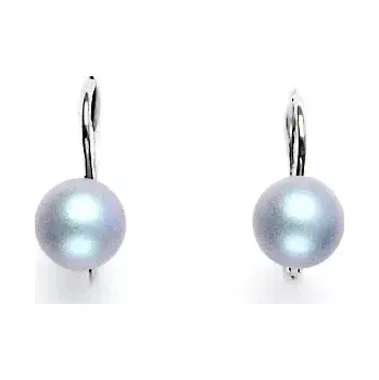 Náušnice Stříbrné náušnice Swarovski perla light blue - NK1183 (Stříbrné náušnice s perlou Swarovski 8 mm)