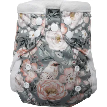 Plenkové kalhoty Breberky Kapsová plenka (S) - Vrabčák v růžích PAT
