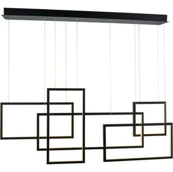 LED Závěsné svítidlo AZzardo Quadratus black AZ2850 105W 6500lm 3000K IP20 130cm stmívatelné černé