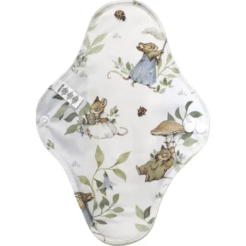 Menstruační vložka Breberky Noční vložka (PUL) - Myší rodinka, sv. modrý velur (kojenecký plyš)