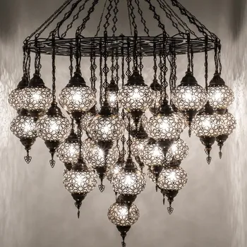 Krásy Orientu Orientální lustr z foukaného skla Melek - 37 kusů - ø skla 16 cm