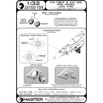 Plastikový model Master 1/32 F/A-18E/F S.Hornet & EA-18G AOA probes late
