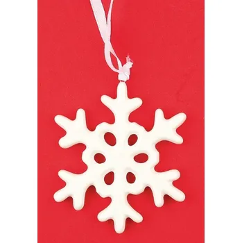 Vánoce Keramická vločka k zavěšení 9 cm