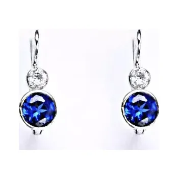 Náušnice Stříbrné náušnice na patent spinel - NK1096 (Stříbrné náušnice se zirkony)