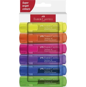 Zvýrazňovač FABER-CASTELL zvýrazňovač Textliner 1546, set 6ks BASIC