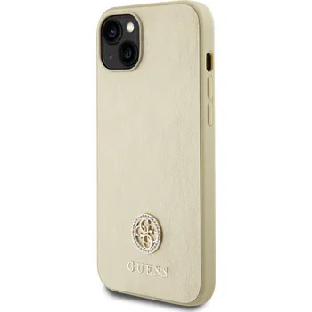 Pouzdro na mobilní telefon Pouzdro BACK Guess 4G Strass Metal Logo pro Apple iPhone 15 Gold