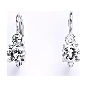 Náušnice Stříbrné náušnice čirý zirkon - NK1017 (Stříbrné náušnice se zirkony)