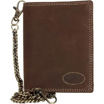 Peněženka Kožená tmavě hnědá peněženka Wild z pevné kůže