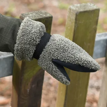 Rukavice khaki zelené teddy rukavice