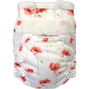 Plenkové kalhoty Breberky Kapsová plenka (M), bez křidélek - Mák ohníček SZ