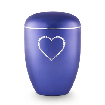 Smuteční dekorace Ekologická urna Crystal Srdce - Violet