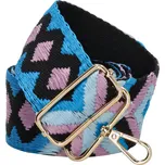 Beagles stylový popruh na crossbody kabelku 20837D -růžovo modrý - geometrické vzory