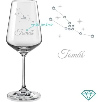 Sklenice Sklenice na víno souhvězdí Býka s krystaly
