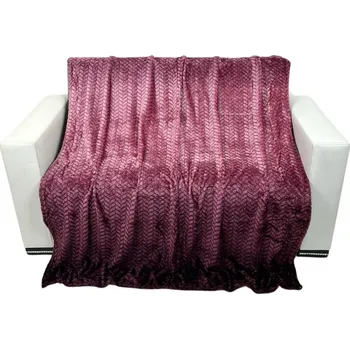 Přehoz na lůžko JARO Mikroplyšová deka 150 x 220 cm ZIG ZAG Růžová