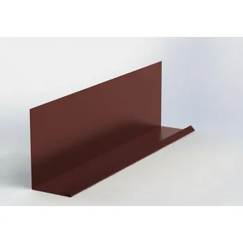 Střecha Lemování zdí RŠ 250 (v kombinaci s krycí lištou) 1 bm Hnědá (RAL 8017)