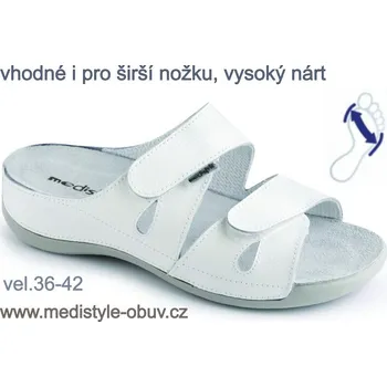 Dámská zdravotní obuv MEDISTYLE ELEN 3E-V11 pantofel bílý, bílá - 38