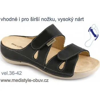 Dámská zdravotní obuv MEDISTYLE ELEN 3E-V16 pantofel černý, černá - 36
