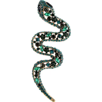 Brož B-TOP Brož Had s kamínky - zelená