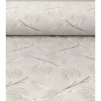 Španělsko dekorační látka listy na béžové