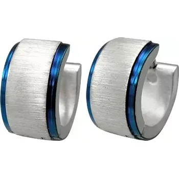 Náušnice Náušnice z oceli 316L, matný saténový střed a lesklé modré okraje