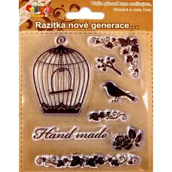 Dětské razítko Gelová razítka - ptáček s klecí