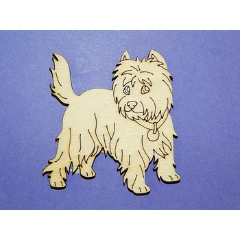 Překližka Výřez z překližky, PES-JORKŠÍR, 5x4,5cm, 1ks