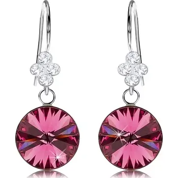 Náušnice Náušnice ze stříbra 925, broušený křišťál Swarovski růžové barvy, 11 mm