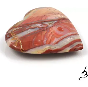 Drahý kámen Achát růžový krajkový srdce č. 1