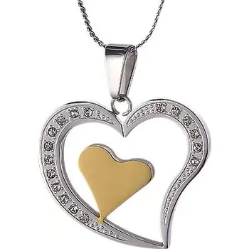 Přívěsek Pár ocelových přívěsků - srdce pro zamilované