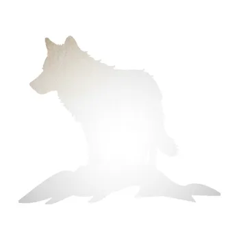 Polep vozidla SAMOLEPKA Vlk 031 levá hory (82 - odrazková reflexní bílá) NA AUTO, NÁLEPKA, FÓLIE, POLEP, TUNING, VLASTNÍ TEXT, TISK, AUTOSAMOLEPKY.cz, POLEPY, OBRÁZEK, LOGO, SAMOLEPKY