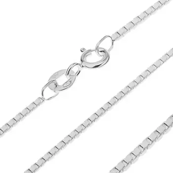 Řetízek Šperky Eshop Stříbrný řetízek 925 - propojené lesklé kostky, 1 mm Stříbrná 450 mm