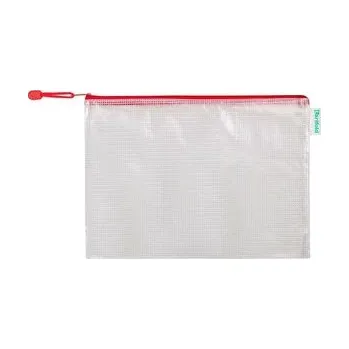 Archivační box tarifold obálka se zipem, A4, PVC síťovina, červená, 8 ks