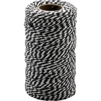 Bavlnka - černobílá, 100m x 2 mm