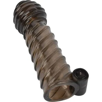 Návlek na penis LOLO spirálový návlek na penis s vroubky a vibrátorem