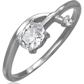 Prsten Zásnubní prsten - propletená zirkonová šipka - Velikost: 52