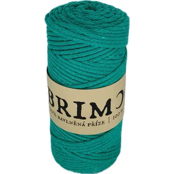 Příze Brimoon premium bavlněná šňůra 3mm - Tyrkysová
