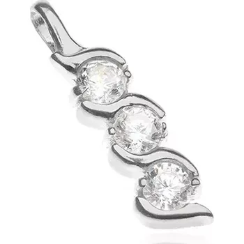 Přívěsek Stříbrný přívěsek 925 - tři spojená zirkonová očka