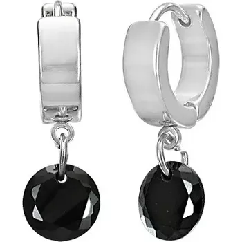 Náušnice Náušnice z chirurgické oceli, visací zirkonový kužel černé barvy