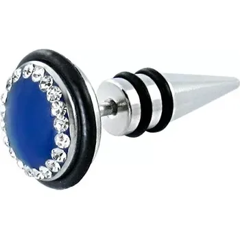 Piercing Falešný piercing s velikým modrým zirkonem