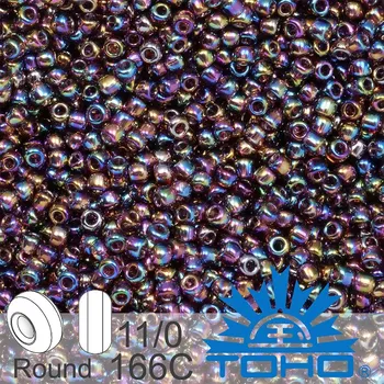 Korálek Korálky TOHO tvar ROUND (kulaté). Velikost 11/0. Barva č.166C-Trans-Rainbow Amethyst . Balení 8g.