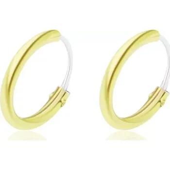 Náušnice Kruhové stříbrné náušnice 925, tenký kroužek s barevnou glazurou, 10 mm - Barva: Oranžová