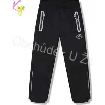 Chlapecké kalhoty Dětské softshellové kalhoty (bez fleesu) černé Kugo HK5651 (-rubová strana síťovina)