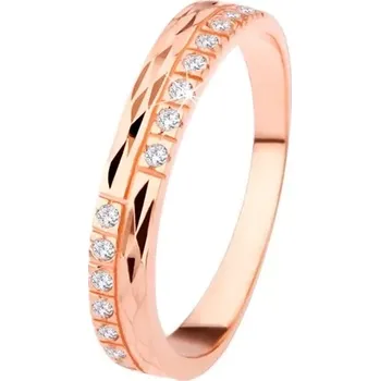 Prsten Prsten ze stříbra 925, měděná barva, diamantový řez, čiré zirkony - Velikost: 60