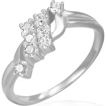 Prsten Snubní prsten - dva zirkonové pruhy - Velikost: 57